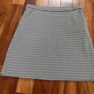 Black & White Patterned A-Line Skirt